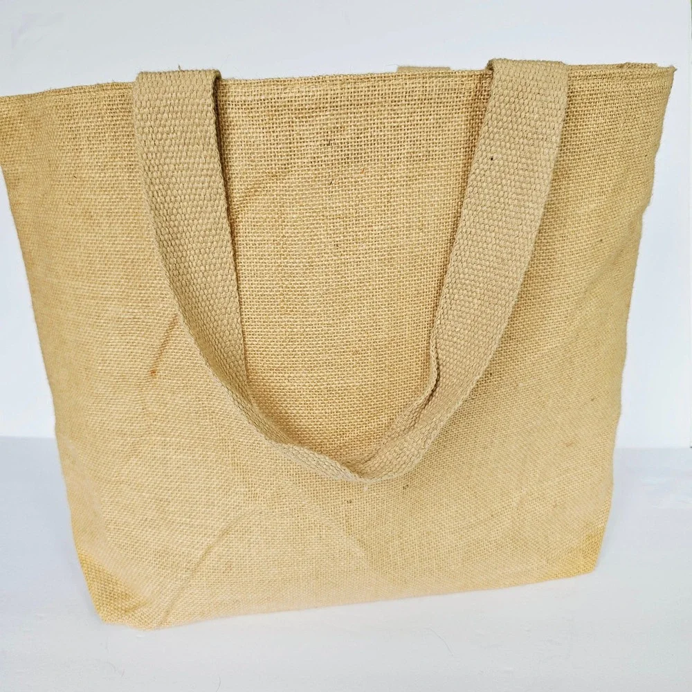 TBF Reusable Bags Jute Tote Market Bag Natural Burlap Eco Friendly Eco-Friendly
